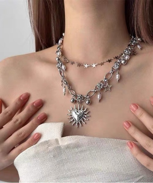 UP START（アップスタート）の「【LAMPOON】ハート太陽　ネックレス（ネックレス・レディース・シルバー・FREE）」の3枚目の写真