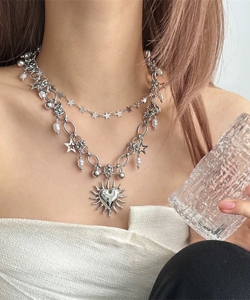 UP START（アップスタート）の「【LAMPOON】ハート太陽　ネックレス（ネックレス・レディース・シルバー・FREE）」の2枚目の写真