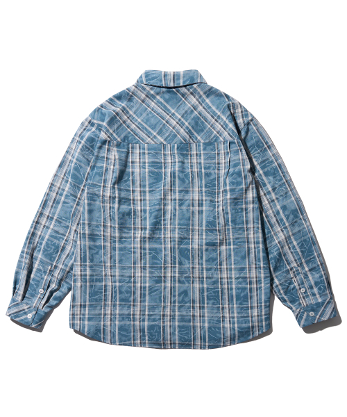 AECA（エイカ）の「WASHED TARTAN CHECK POCKET SHIRTS-SKY BLUE（シャツ/ブラウス・メンズ・その他・S/M/L）」の3枚目の写真