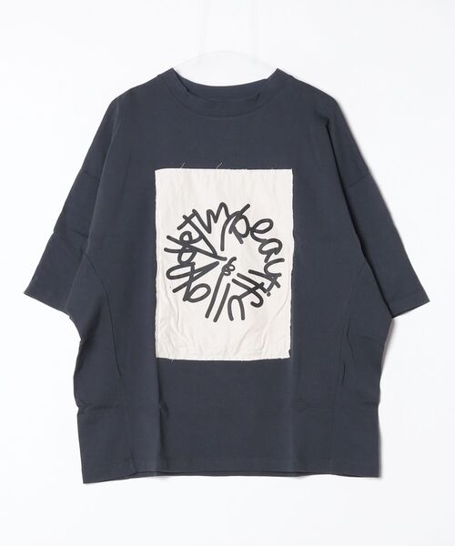 my beautiful landlet（マイビューティフルランドレット）の「【my beautiful landlet】 USA COTTON OVERSIZE T-SHIRT - print（Tシャツ/カットソー・メンズ・オフホワイト/グレー/チャコールグレー/ブラック・0/1）」の3枚目の写真