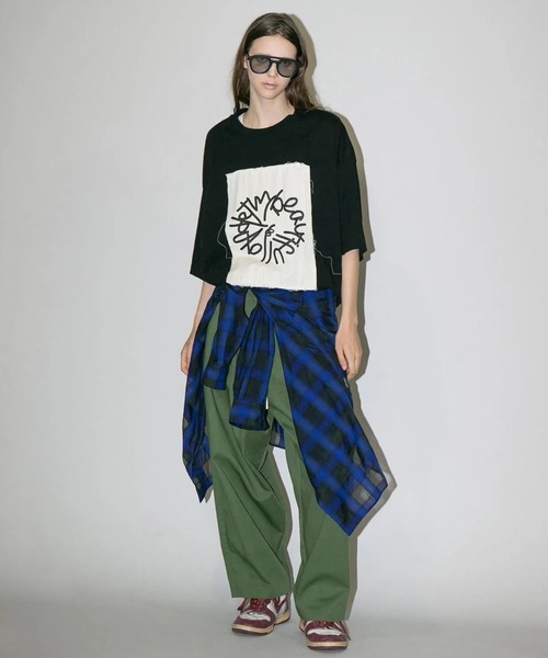 my beautiful landlet（マイビューティフルランドレット）の「【my beautiful landlet】 USA COTTON OVERSIZE T-SHIRT - print（Tシャツ/カットソー・メンズ・オフホワイト/グレー/チャコールグレー/ブラック・0/1）」の13枚目の写真