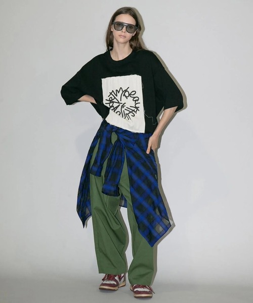 my beautiful landlet（マイビューティフルランドレット）の「【my beautiful landlet】 USA COTTON OVERSIZE T-SHIRT - print（Tシャツ/カットソー・メンズ・オフホワイト/グレー/チャコールグレー/ブラック・0/1）」の12枚目の写真