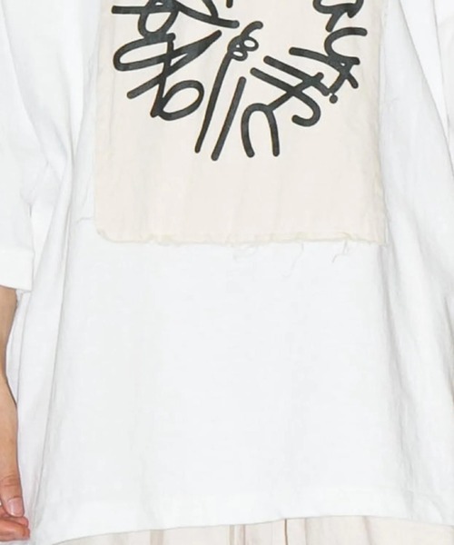 my beautiful landlet（マイビューティフルランドレット）の「【my beautiful landlet】 USA COTTON OVERSIZE T-SHIRT - print（Tシャツ/カットソー・メンズ・オフホワイト/グレー/チャコールグレー/ブラック・0/1）」の15枚目の写真