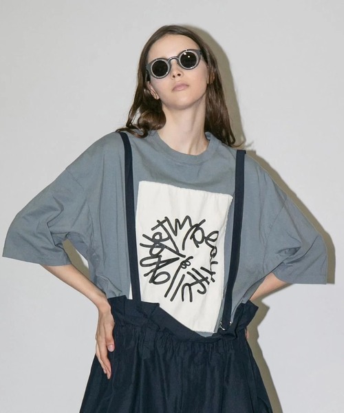 my beautiful landlet（マイビューティフルランドレット）の「【my beautiful landlet】 USA COTTON OVERSIZE T-SHIRT - print（Tシャツ/カットソー・メンズ・オフホワイト/グレー/チャコールグレー/ブラック・0/1）」の7枚目の写真