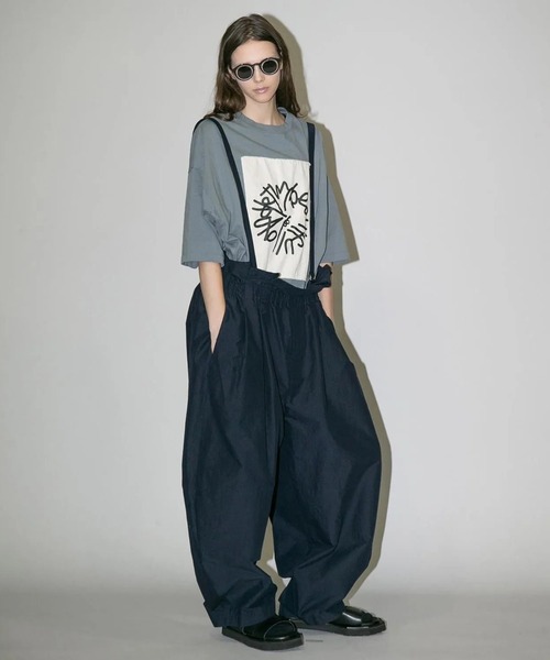 my beautiful landlet（マイビューティフルランドレット）の「【my beautiful landlet】 USA COTTON OVERSIZE T-SHIRT - print（Tシャツ/カットソー・メンズ・オフホワイト/グレー/チャコールグレー/ブラック・0/1）」の6枚目の写真