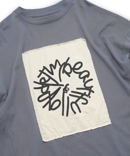 my beautiful landlet(マイビューティフルランドレット)の「【my beautiful landlet】 USA COTTON OVERSIZE T-SHIRT - print(Tシャツ/カットソー・メンズ・オフホワイト/グレー/チャコールグレー/ブラック・0/1)」の19枚目の写真