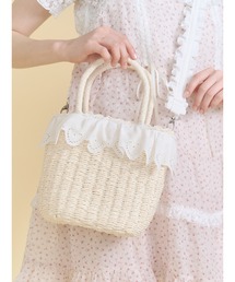 merry jenny（メリージェニー）の「レースフリルカゴバッグ（かごバッグ）」