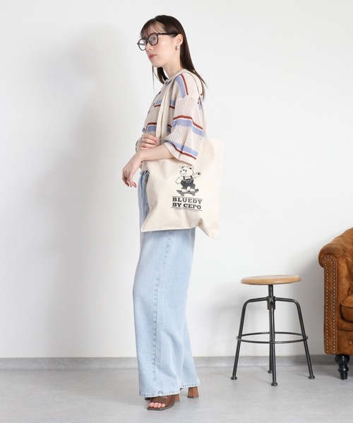 cepo(セポ)の「【BLUEDY / ブルーディ】コットントートバッグ(ハンドバッグ・レディース・ブラック系/ブルー系/ピンク系・FREE)」の8枚目の写真