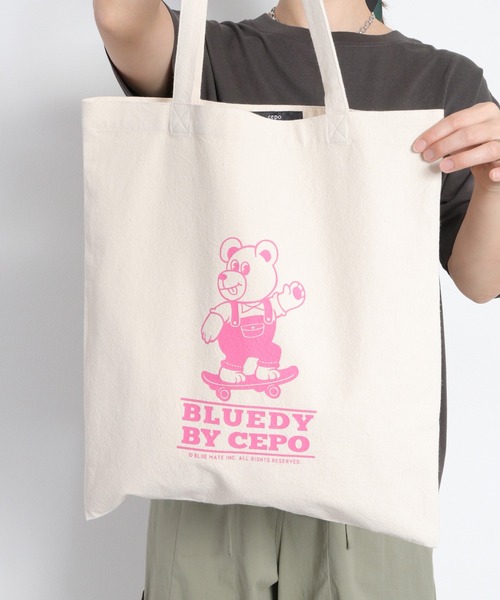 cepo(セポ)の「【BLUEDY / ブルーディ】コットントートバッグ(ハンドバッグ・レディース・ブラック系/ブルー系/ピンク系・FREE)」の13枚目の写真