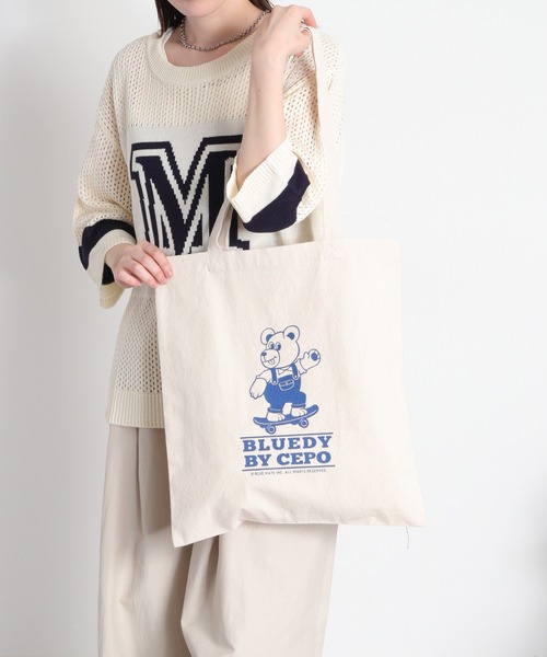 cepo(セポ)の「【BLUEDY / ブルーディ】コットントートバッグ(ハンドバッグ・レディース・ブラック系/ブルー系/ピンク系・FREE)」の10枚目の写真