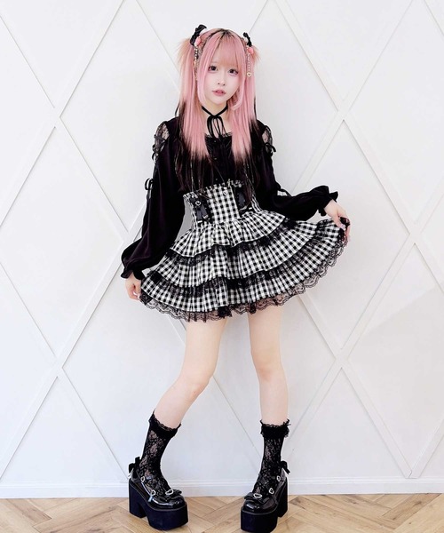 MA*RS(アメーバーマーズ)の「肩レースレースアップリボンブラウス(シャツ/ブラウス・レディース・ブラック/ピンク/ホワイト/ホワイト×ピンク・FREE)」の10枚目の写真