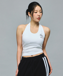 MIHAK（ミハク）の「アイビーリーグ ホルターネック スリーブレス (ホワイト)（Tシャツ/カットソー）」