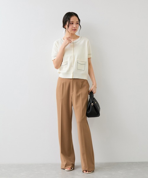 VIS（ビス）の「カットジョーゼットフレアパンツ/イージーケア（その他パンツ・レディース・キャメル/ブラック・M/S）」の17枚目の写真