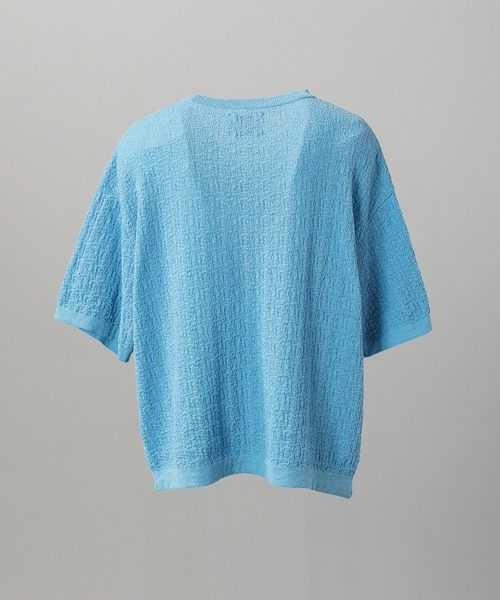 MAISON SPECIAL(メゾンスペシャル)の「《UNISEX》V-neck Tilden Prime-Over Short Sleeve Knit T-shirt/VネックチルデンプライムオーバーショートスリーブニットTシャツ【MAISON SPECIAL/メゾンスペシャル】(Tシャツ/カットソー・メンズ・レッド/ブラック/ライトブルー・0/1/2)」の21枚目の写真