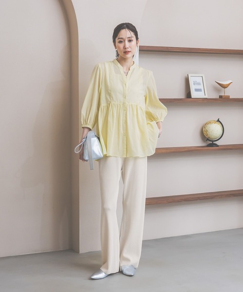 GLOBAL WORK(グローバルワーク)の「アンチピリングニットパンツ/656728(その他パンツ・レディース・オフホワイト/ブラック/ダークブラウン・LARGE/MEDIUM)」の4枚目の写真