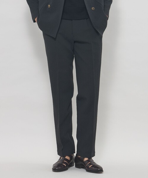 MACKINTOSH LONDON(マッキントッシュ ロンドン)の「【LEON掲載】ウールサッカー1プリーツパンツ(その他パンツ・メンズ・ベージュ系その他7/チャコールグレー・86/82/90)」の1枚目の写真