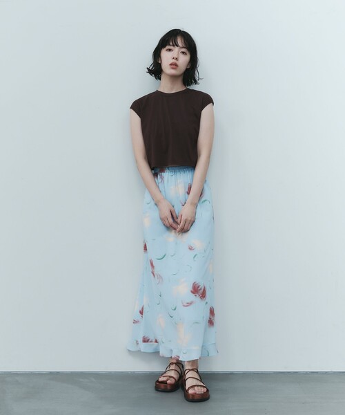 EMMEL REFINES(エメルリファインズ)の「<EMMEL REFINES>EM 2リボン ショート プルオーバー(Tシャツ/カットソー・レディース・ホワイト/ダークブラウン/ケリーグリーン・FREE)」の5枚目の写真