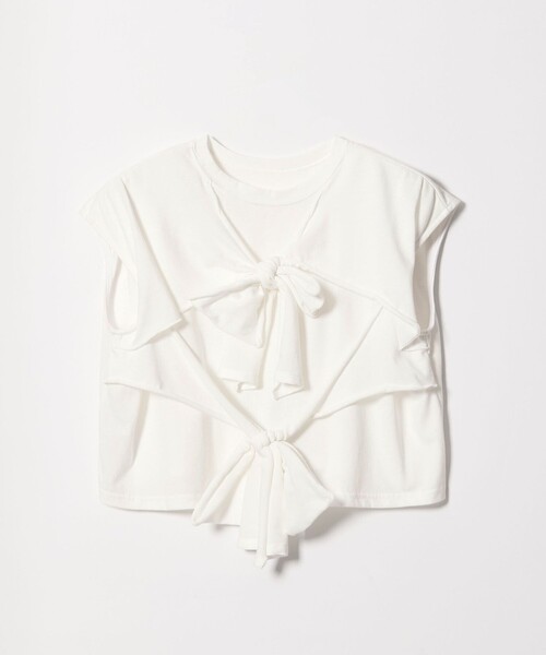 EMMEL REFINES(エメルリファインズ)の「<EMMEL REFINES>EM 2リボン ショート プルオーバー(Tシャツ/カットソー・レディース・ホワイト/ダークブラウン/ケリーグリーン・FREE)」の18枚目の写真