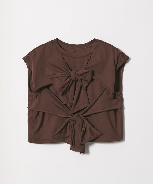 EMMEL REFINES(エメルリファインズ)の「<EMMEL REFINES>EM 2リボン ショート プルオーバー(Tシャツ/カットソー・レディース・ホワイト/ダークブラウン/ケリーグリーン・FREE)」の10枚目の写真