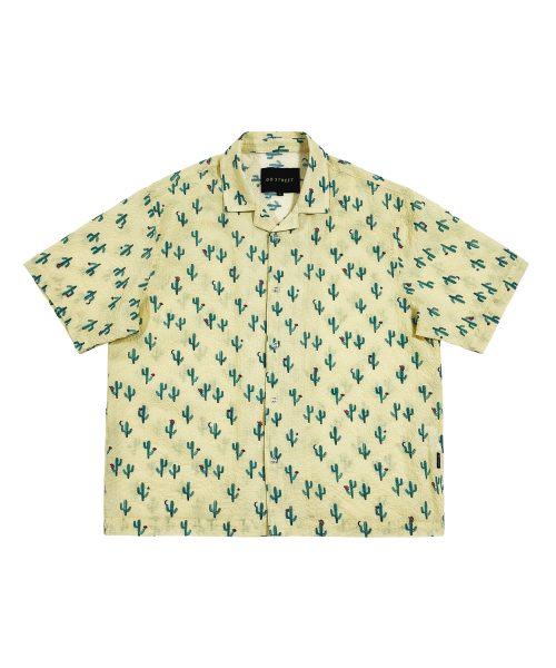 GOSTREET(ゴーストリート)の「シアサッカーオープンカラー ハワイアンシャツ イエロー(シャツ/ブラウス・メンズ・イエロー・LARGE/MEDIUM)」の2枚目の写真