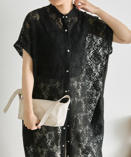 ear PAPILLONNER(イアパピヨネ)の「フロントボタンレースワンピース【SUM1 STYLE】(ワンピース・レディース・ホワイト/ブラック・FREE)」の2枚目の写真