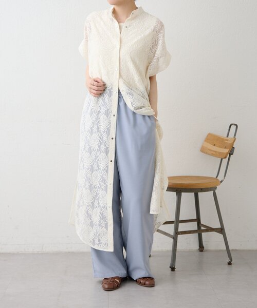 ear PAPILLONNER(イアパピヨネ)の「フロントボタンレースワンピース【SUM1 STYLE】(ワンピース・レディース・ホワイト/ブラック・FREE)」の5枚目の写真
