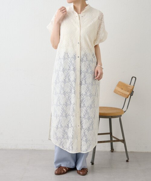ear PAPILLONNER(イアパピヨネ)の「フロントボタンレースワンピース【SUM1 STYLE】(ワンピース・レディース・ホワイト/ブラック・FREE)」の6枚目の写真