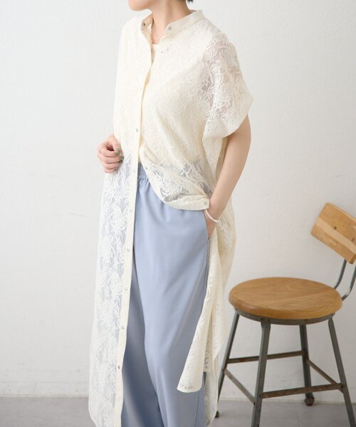 ear PAPILLONNER(イアパピヨネ)の「フロントボタンレースワンピース【SUM1 STYLE】(ワンピース・レディース・ホワイト/ブラック・FREE)」の9枚目の写真