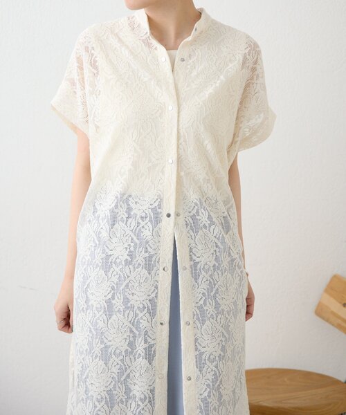 ear PAPILLONNER(イアパピヨネ)の「フロントボタンレースワンピース【SUM1 STYLE】(ワンピース・レディース・ホワイト/ブラック・FREE)」の10枚目の写真