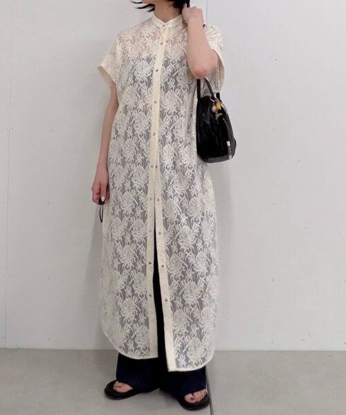 ear PAPILLONNER(イアパピヨネ)の「フロントボタンレースワンピース【SUM1 STYLE】(ワンピース・レディース・ホワイト/ブラック・FREE)」の14枚目の写真