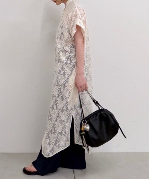 ear PAPILLONNER(イアパピヨネ)の「フロントボタンレースワンピース【SUM1 STYLE】(ワンピース・レディース・ホワイト/ブラック・FREE)」の15枚目の写真