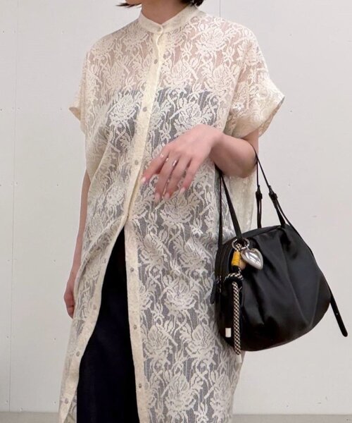 ear PAPILLONNER(イアパピヨネ)の「フロントボタンレースワンピース【SUM1 STYLE】(ワンピース・レディース・ホワイト/ブラック・FREE)」の16枚目の写真