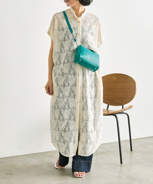 ear PAPILLONNER(イアパピヨネ)の「フロントボタンレースワンピース【SUM1 STYLE】(ワンピース・レディース・ホワイト/ブラック・FREE)」の17枚目の写真