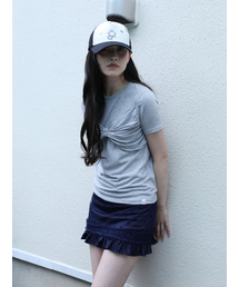 UGLY SHADOW（アグリーシャドウ）の「RIBBON T-SHIRT(GREY)（Tシャツ/カットソー）」
