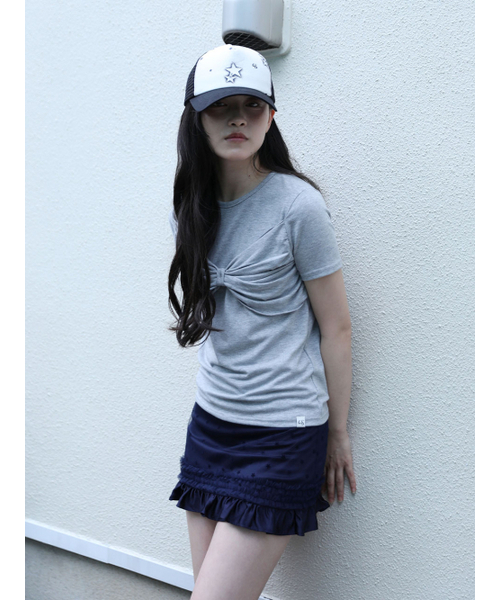 UGLY SHADOW(アグリーシャドウ)の「RIBBON T-SHIRT(GREY)(Tシャツ/カットソー・レディース・その他・FREE)」の1枚目の写真