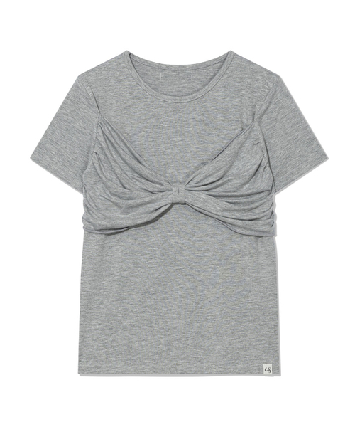 UGLY SHADOW(アグリーシャドウ)の「RIBBON T-SHIRT(GREY)(Tシャツ/カットソー・レディース・その他・FREE)」の3枚目の写真