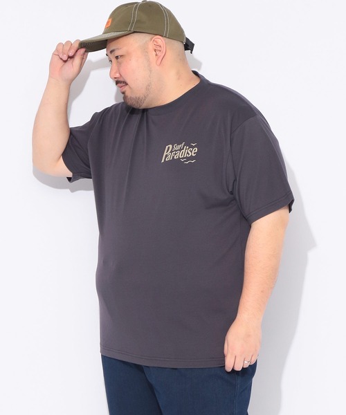 B&T CLUB(ビーティークラブ)の「Tシャツ 半袖 メンズ 大きいサイズ レトロサーフ バックプリント クルーネック カットソー B&T CLUB (ビーアンドティークラブ)(Tシャツ/カットソー・メンズ・ダークグレー/ベージュ・X1(3L~4L)/X2(4L~5L)/X3(6L~7L))」の3枚目の写真