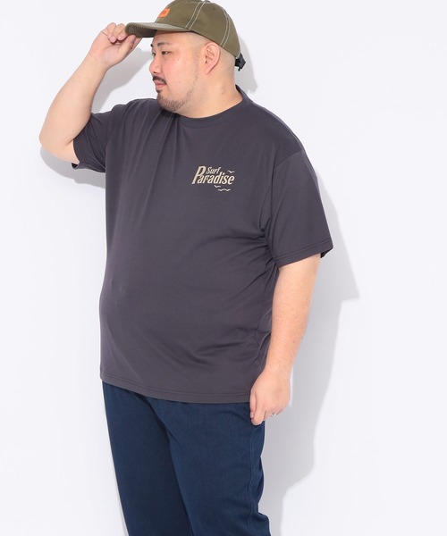 B&T CLUB(ビーティークラブ)の「Tシャツ 半袖 メンズ 大きいサイズ レトロサーフ バックプリント クルーネック カットソー B&T CLUB (ビーアンドティークラブ)(Tシャツ/カットソー・メンズ・ダークグレー/ベージュ・X1(3L~4L)/X2(4L~5L)/X3(6L~7L))」の6枚目の写真