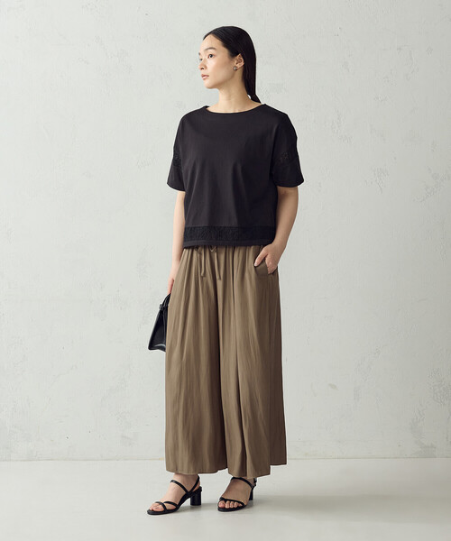 COMME CA ISM(コムサイズム)の「レース コンビTシャツ(Tシャツ/カットソー・レディース・ホワイト/ブラック・MEDIUM/LARGE)」の7枚目の写真