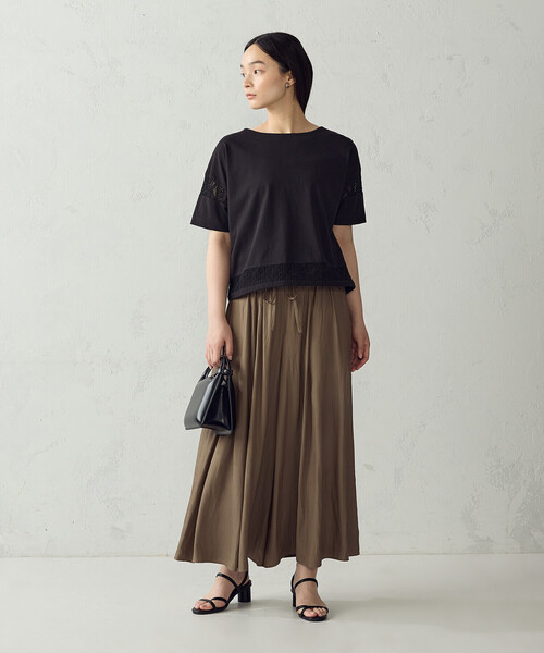 COMME CA ISM(コムサイズム)の「レース コンビTシャツ(Tシャツ/カットソー・レディース・ホワイト/ブラック・MEDIUM/LARGE)」の9枚目の写真