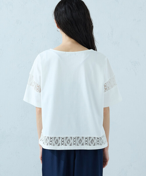 COMME CA ISM(コムサイズム)の「レース コンビTシャツ(Tシャツ/カットソー・レディース・ホワイト/ブラック・MEDIUM/LARGE)」の15枚目の写真