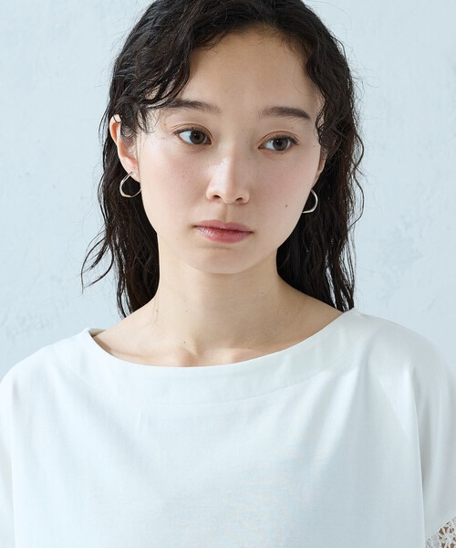 COMME CA ISM(コムサイズム)の「レース コンビTシャツ(Tシャツ/カットソー・レディース・ホワイト/ブラック・MEDIUM/LARGE)」の16枚目の写真