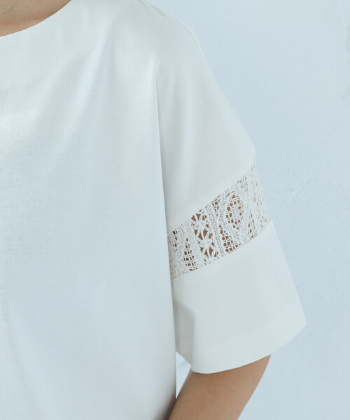COMME CA ISM(コムサイズム)の「レース コンビTシャツ(Tシャツ/カットソー・レディース・ホワイト/ブラック・MEDIUM/LARGE)」の17枚目の写真