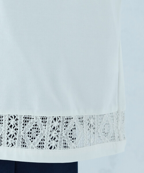 COMME CA ISM(コムサイズム)の「レース コンビTシャツ(Tシャツ/カットソー・レディース・ホワイト/ブラック・MEDIUM/LARGE)」の18枚目の写真
