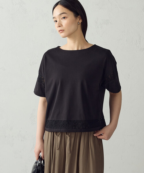 COMME CA ISM(コムサイズム)の「レース コンビTシャツ(Tシャツ/カットソー・レディース・ホワイト/ブラック・MEDIUM/LARGE)」の10枚目の写真