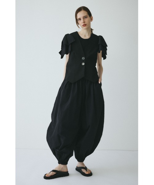 HeRIN.CYE（ヘリンドットサイ）の「Ribbon shoulder vest / リボンショルダーベスト（ベスト・レディース・ライトグレー/ブラック・FREE）」の3枚目の写真