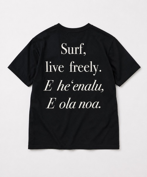 SALVAGE PUBLIC(サルベージパブリック)の「SALVAGE PUBLIC / サルベージパブリック 別注 LIVE FREELY UPF Tシャツ(Tシャツ/カットソー・メンズ・ブラック・LARGE/MEDIUM)」の1枚目の写真