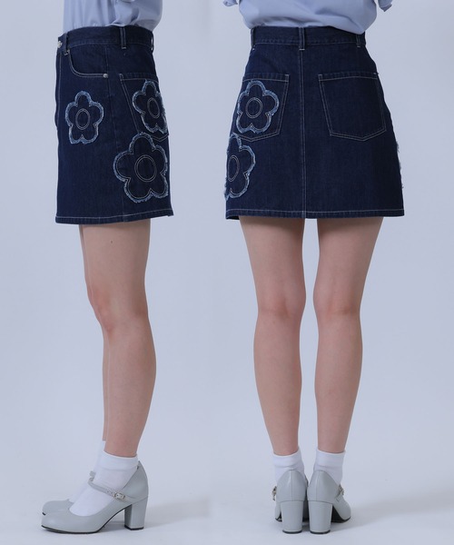 MARY QUANT(マリークワント)の「デイジーパッチデニムミニ スカート(デニムスカート・レディース・ブルー/ホワイト/ネイビー・M)」の19枚目の写真