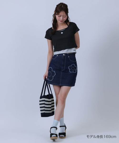 MARY QUANT(マリークワント)の「デイジーパッチデニムミニ スカート(デニムスカート・レディース・ブルー/ホワイト/ネイビー・M)」の16枚目の写真