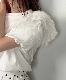 PICCIN PERLA（ピッチンペルラ）の「ローズティアードスリーブプルオーバー（Tシャツ/カットソー）」